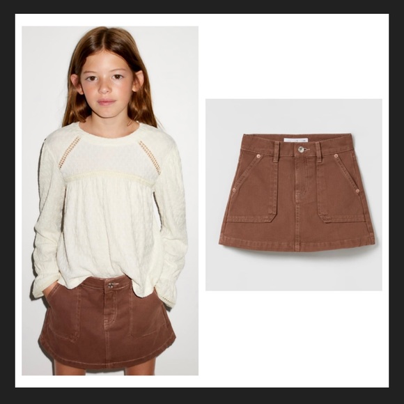 Zara Signature Denim The Cargo Skirt - Picture 1 of 9